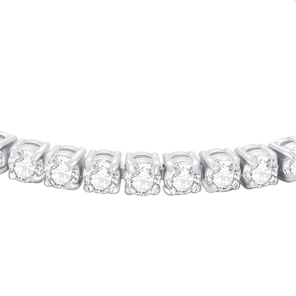 Elegant Sliver Bracelet With Sapphire White Gemstones.