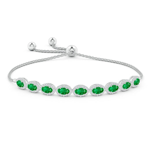 Elegant Oval-Cut Green Gem Bracelet For Women