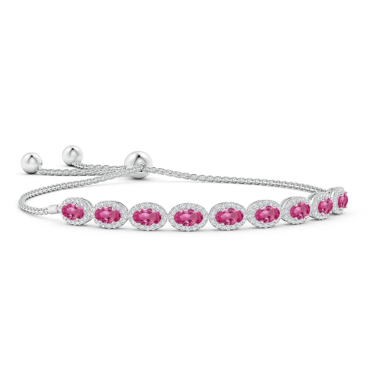 Elegant Oval-Cut Pink Gem Bracelet For Women